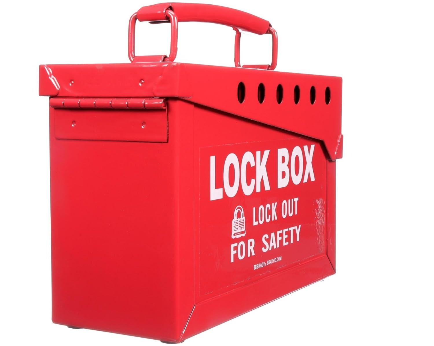 BRADY Red Heavy Steel Portable Group Lock Box