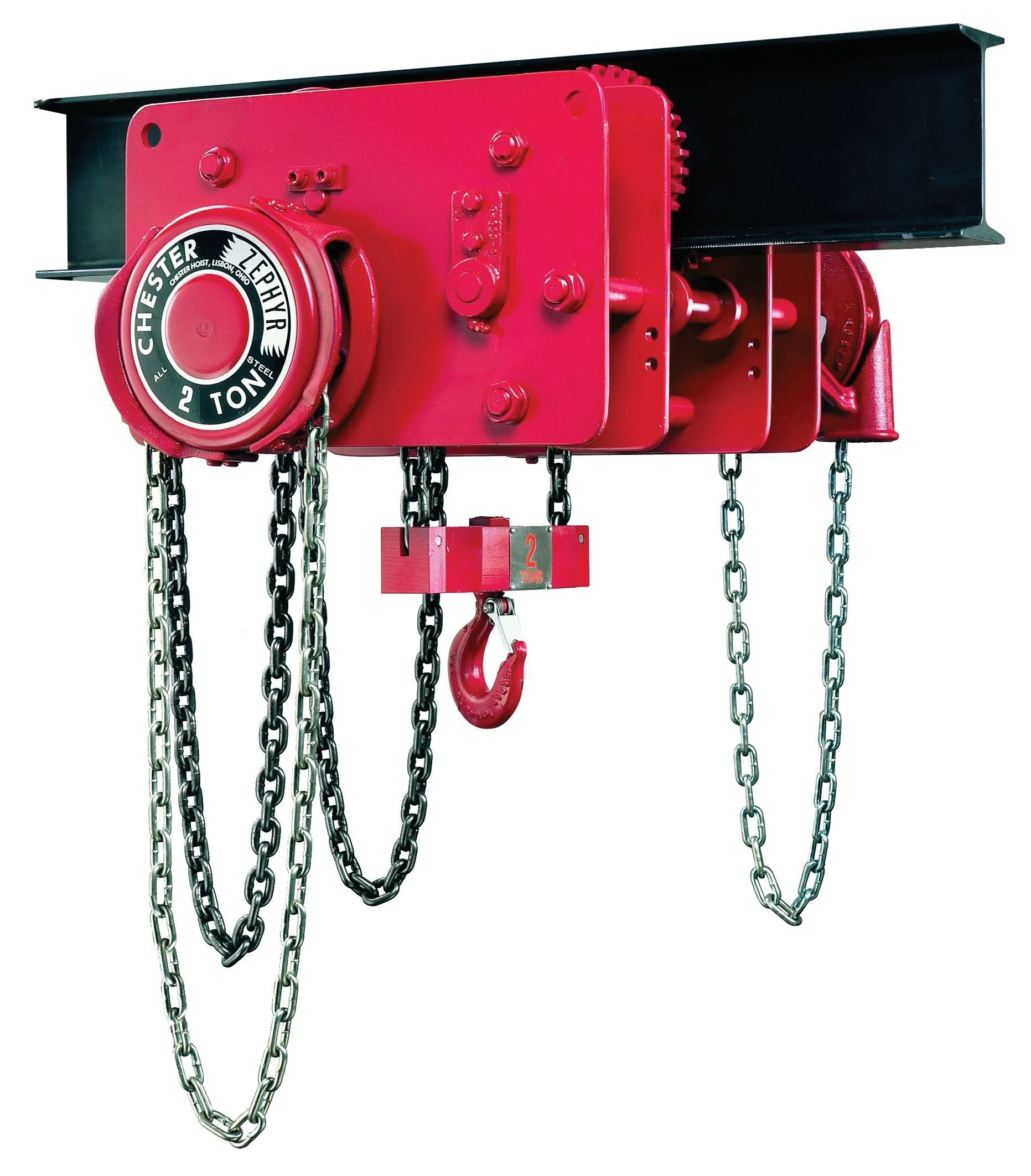 10 Ton Hand Geared Hoist with Chester and Trolley