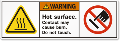 Caution Hot Surface Do Not Touch Sign