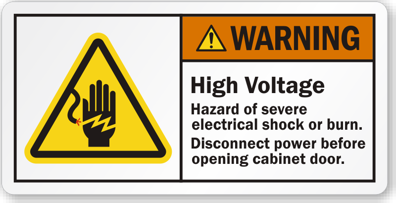 Danger High Voltage Admittance Sign
