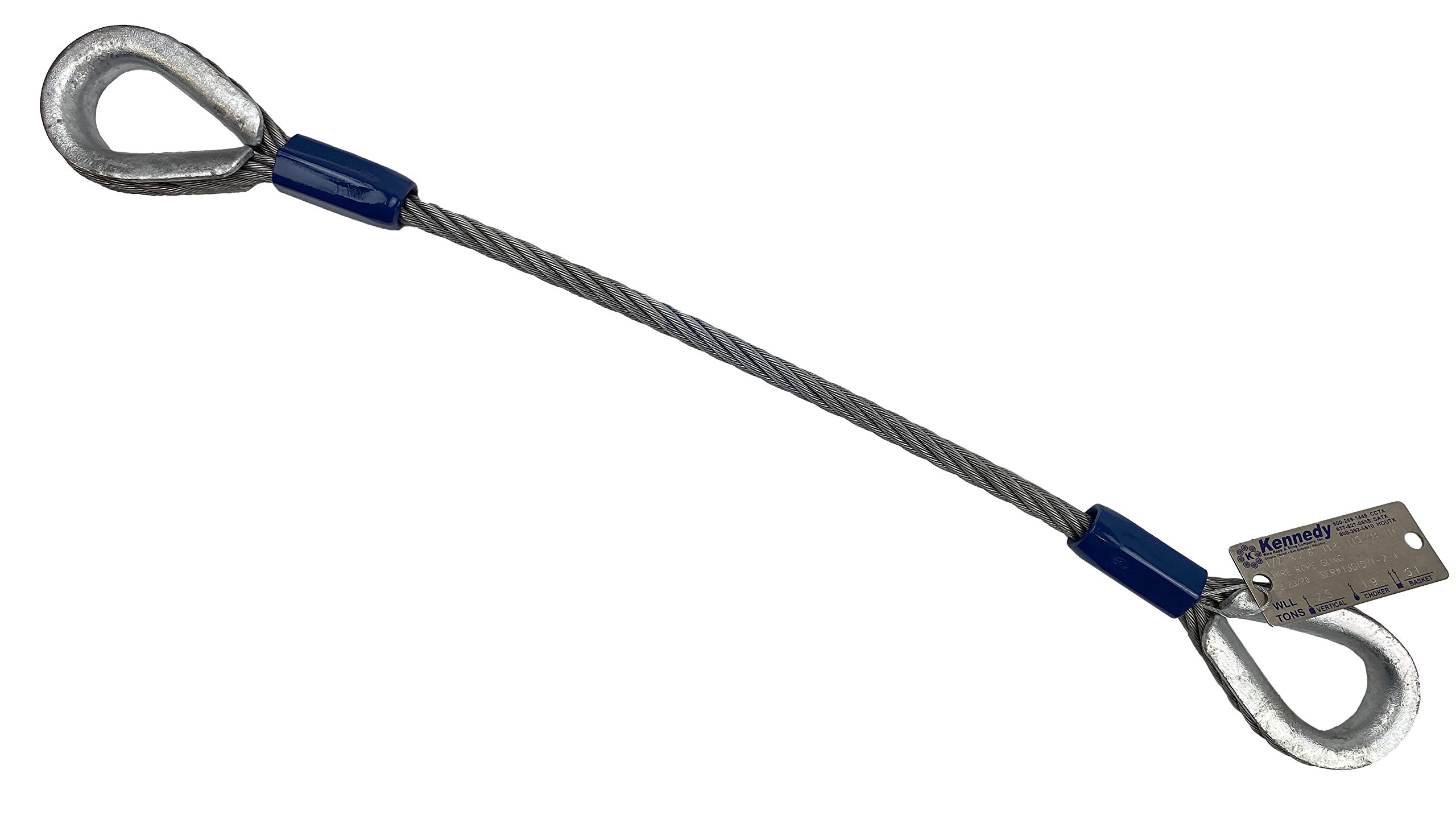 1-1/4" X 11'3" Type 115-E-E Wire Rope Sling with 20" Eye Each End