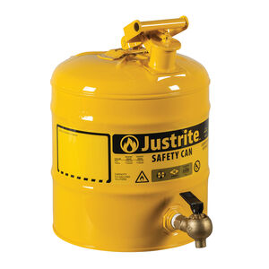 JUSTRITE 5 Gallon Yellow Tall Steel Safety Can