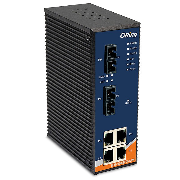 Ethernet Ring Switch with RJ45 and Fiber Ports