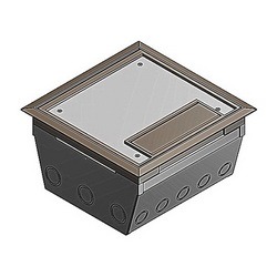 Steel raised single-service floor box