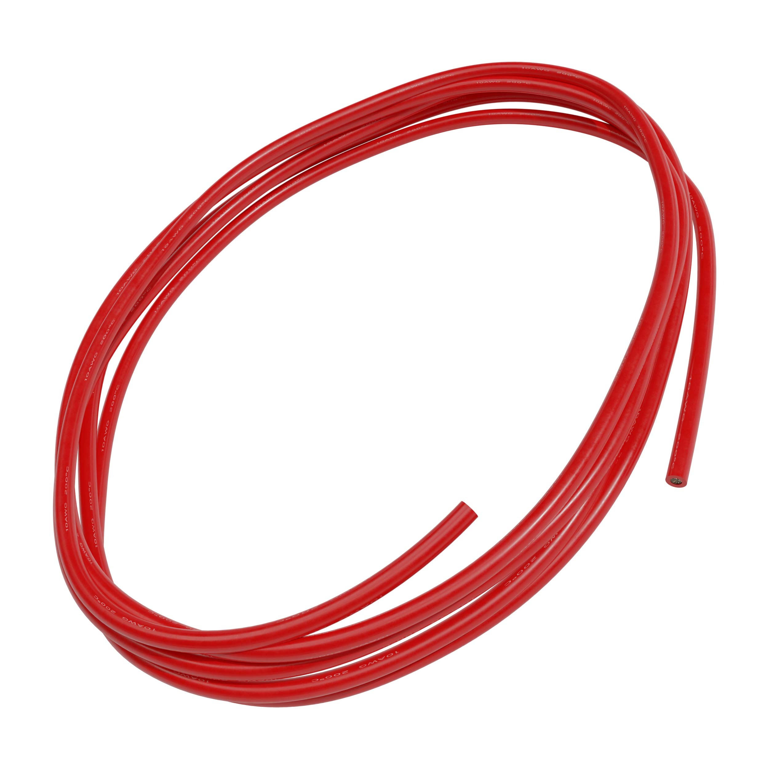 10 AWG machine tool wire with a red jacket