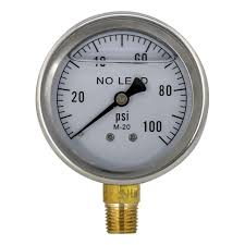 Low Flow Pressure Gauge 0-100 PSI/KPA