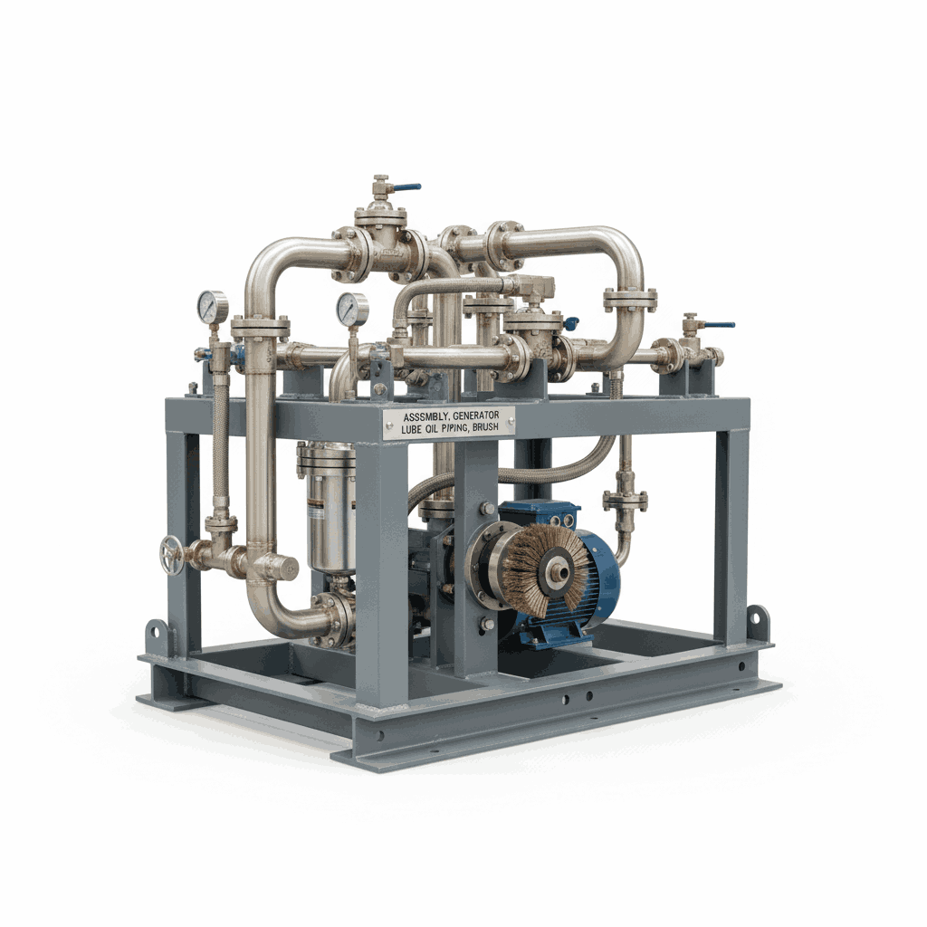 Brush Generator Lube Oil Piping Assembly