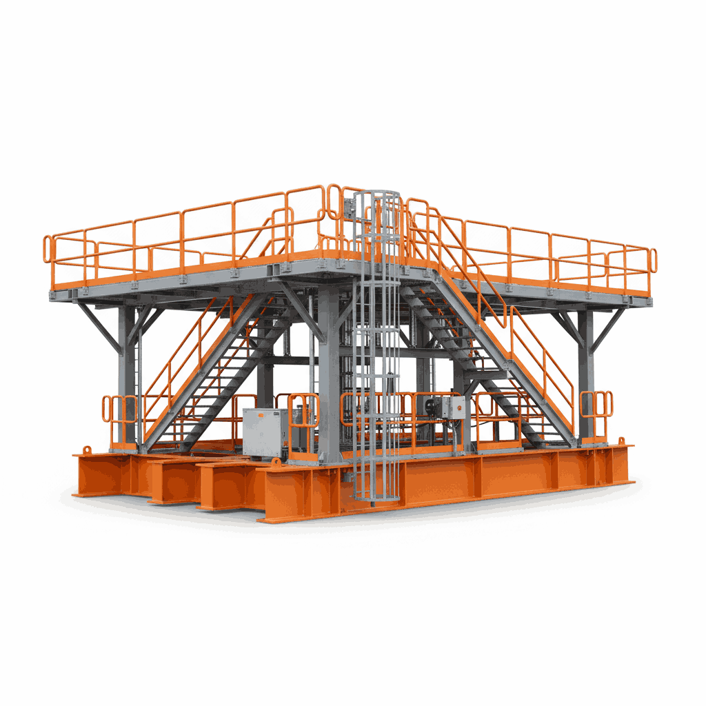 Roof Skid Assembly with Walkways