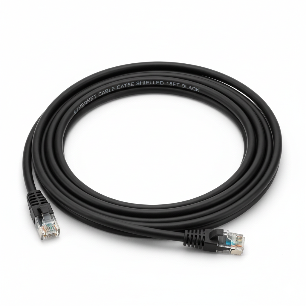 15 FT Black Shielded Ethernet Cable