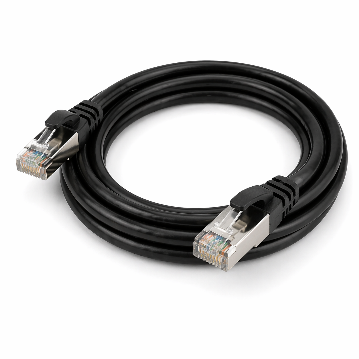 Shielded CAT5e Black Ethernet Cable