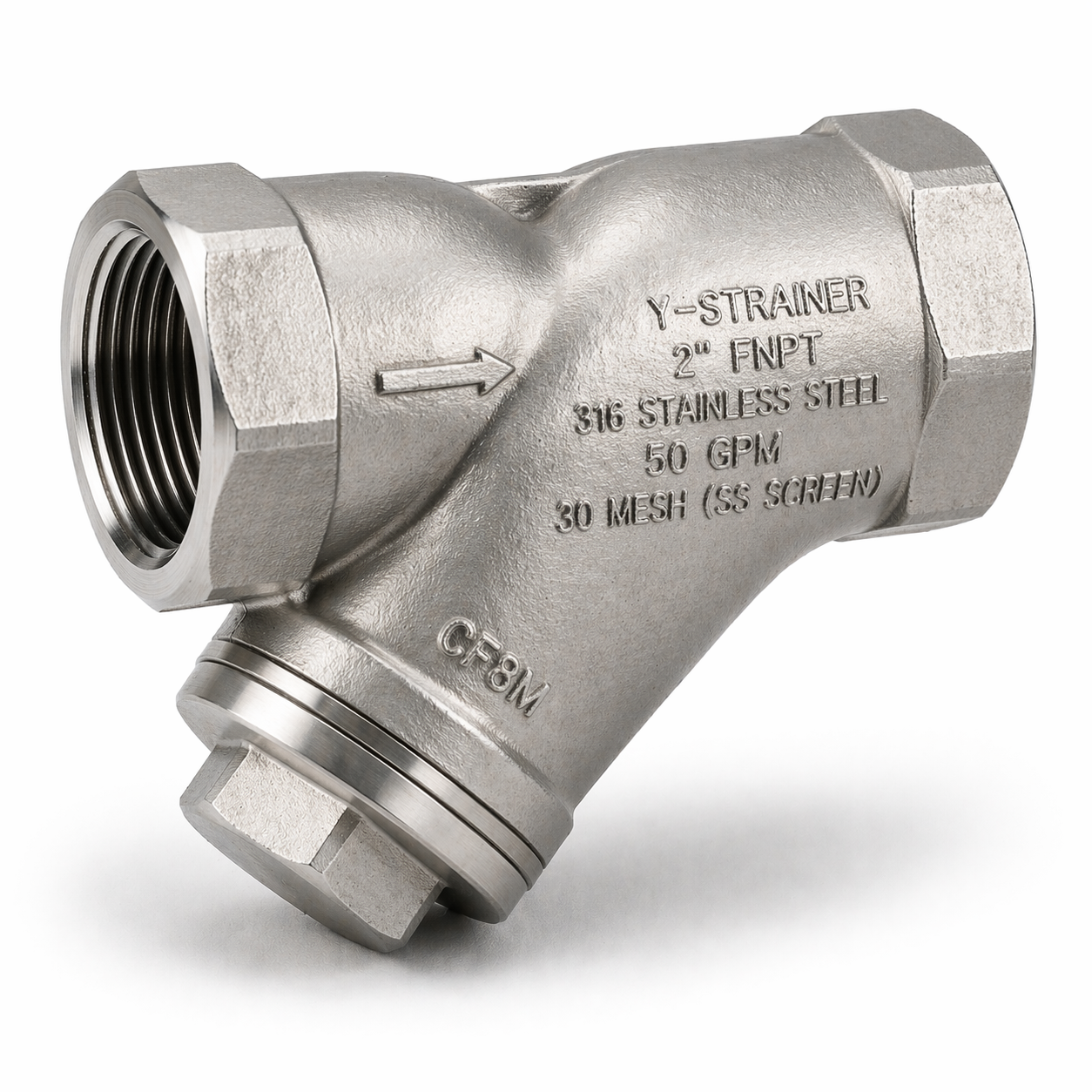 2-Inch FNPT Strainer With 50 GPM Flow Rating