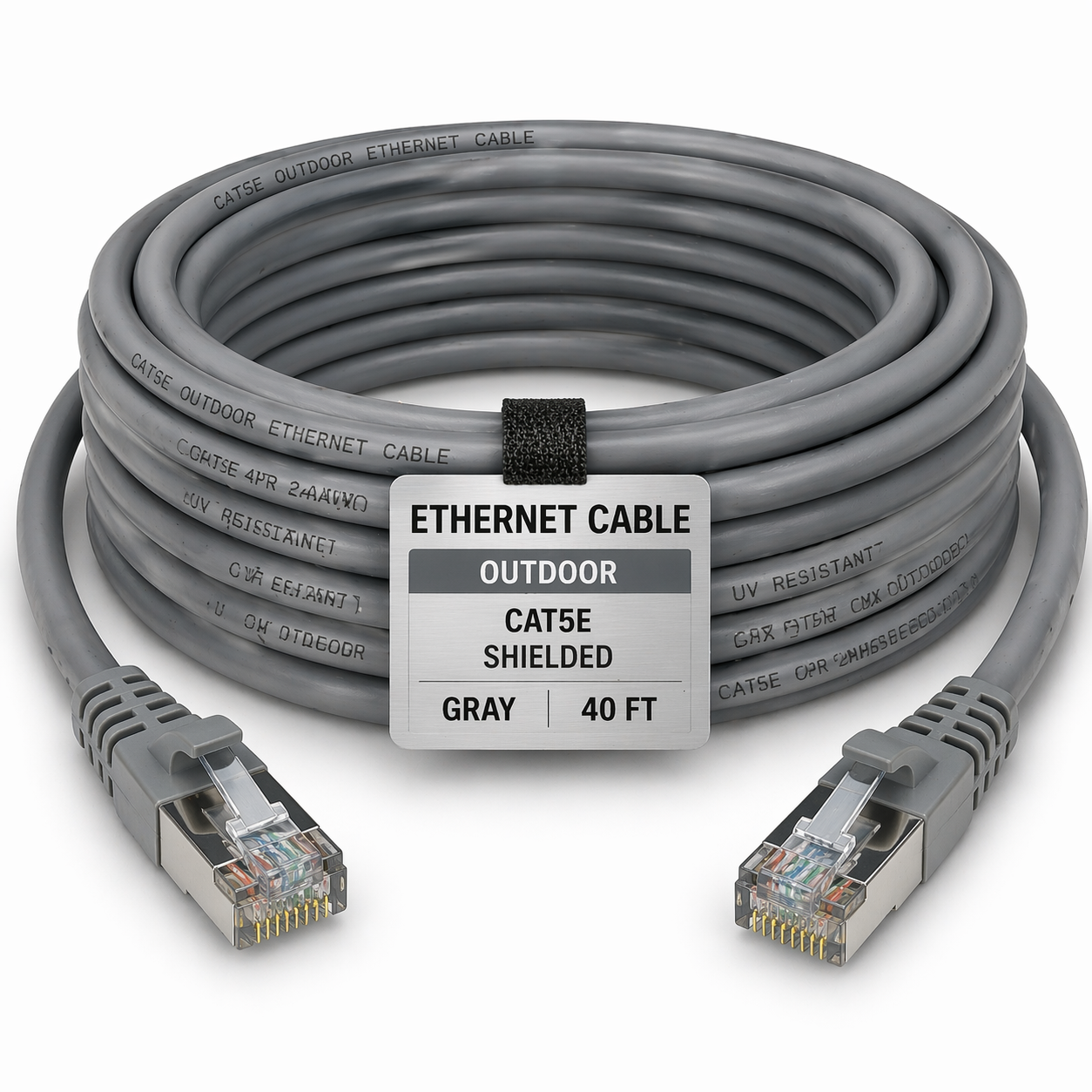 CAT5E Shielded Gray Ethernet Cable