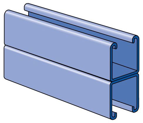 Home Hardware Unistrut® P1001-10GR Back-To-Back Solid Strut Channel, 12 ...