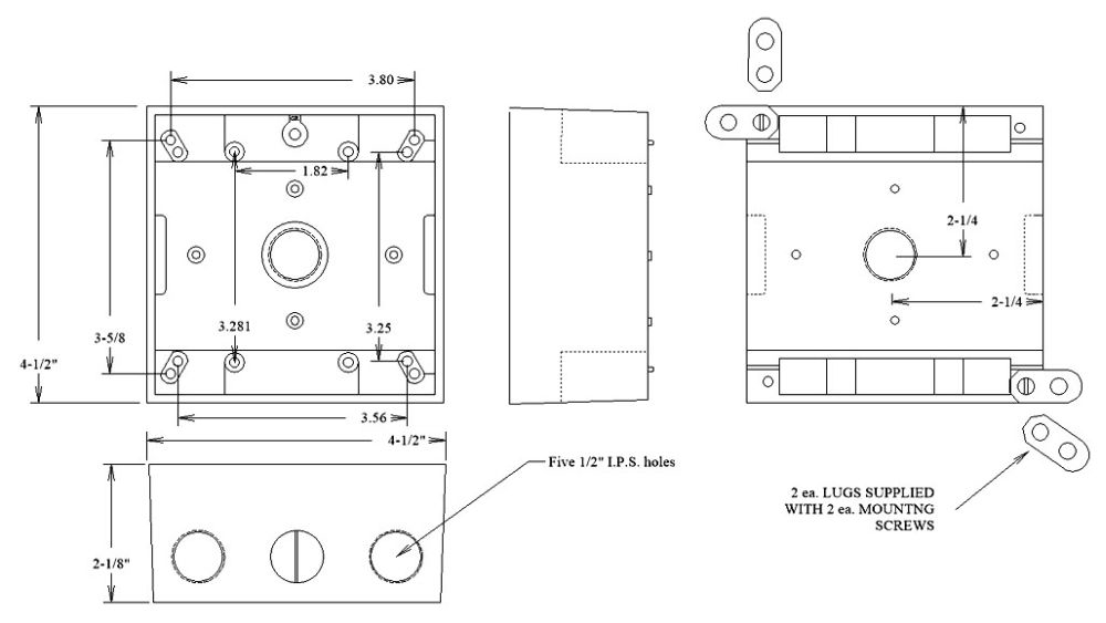 Weatherproof Box Mulberry Royal Mountie 5 Outlets/2Gangs