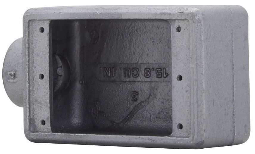 1Outlet Shallow Device Box Electrogalvanized Aluminum Acrylic