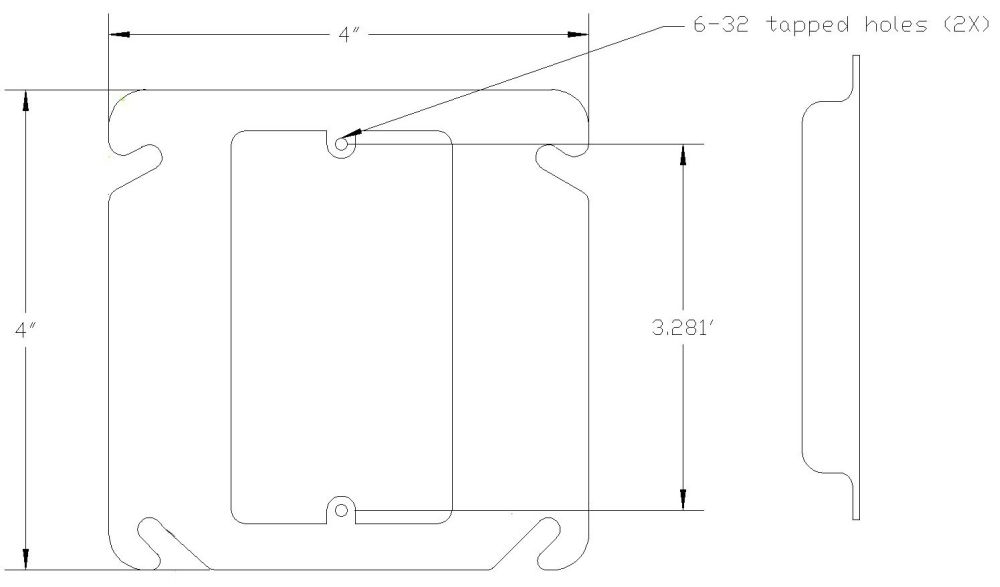 1Device Raised Square Box Cover Mulberry Square Box 227