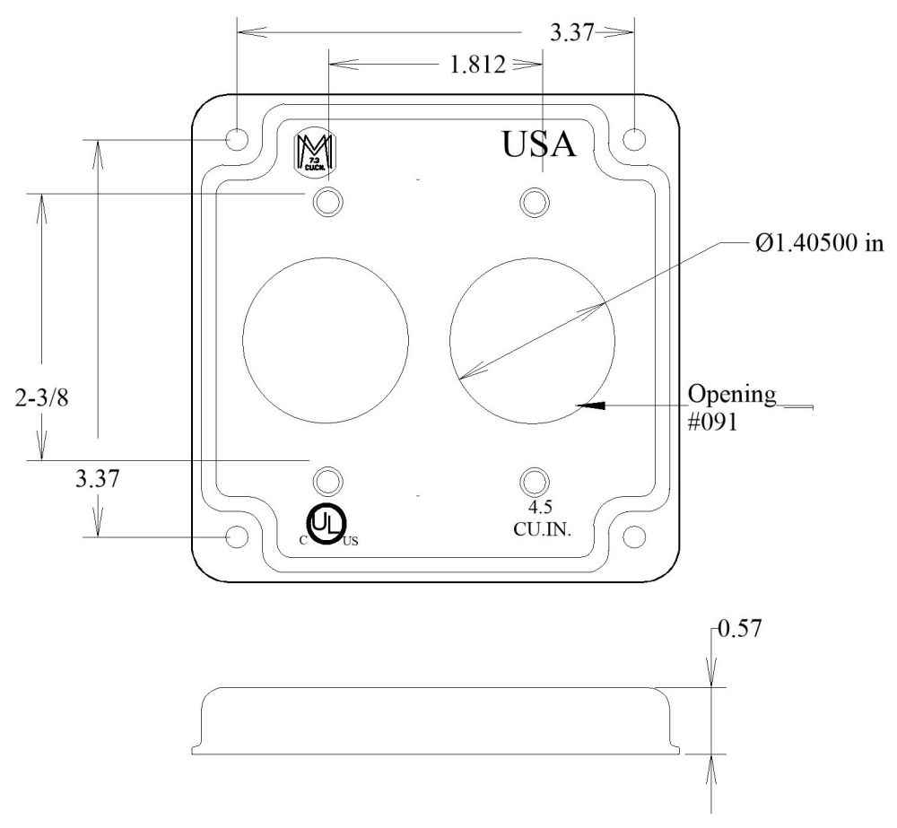 Raised Square Box Cover Mulb 11412 Electrical