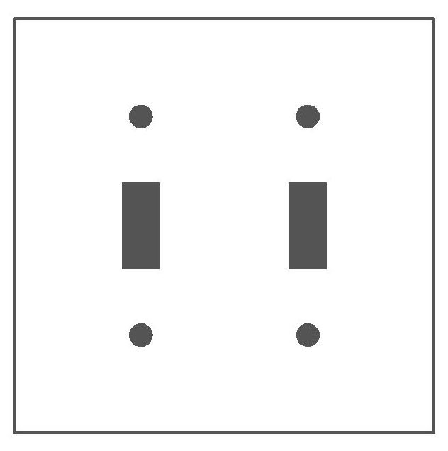 Mulberry Wallplate, Standard, 2 Gangs, 2 Ports, 4.5 In H X 4.562 In W,