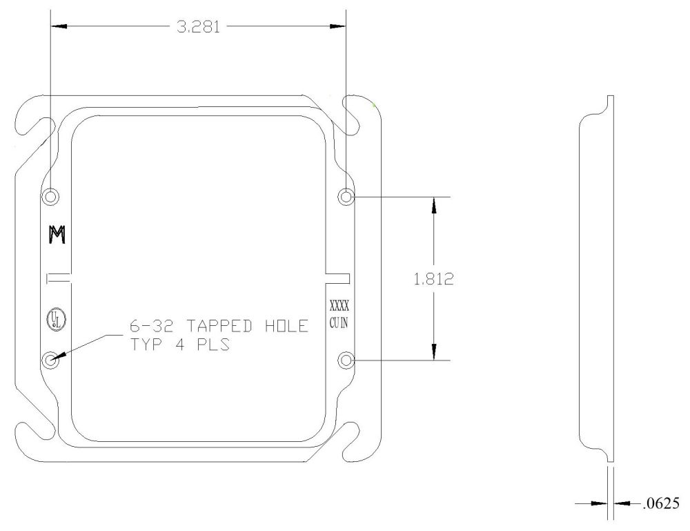 2 Device Raised Square Box Cover Mulberry Square Box