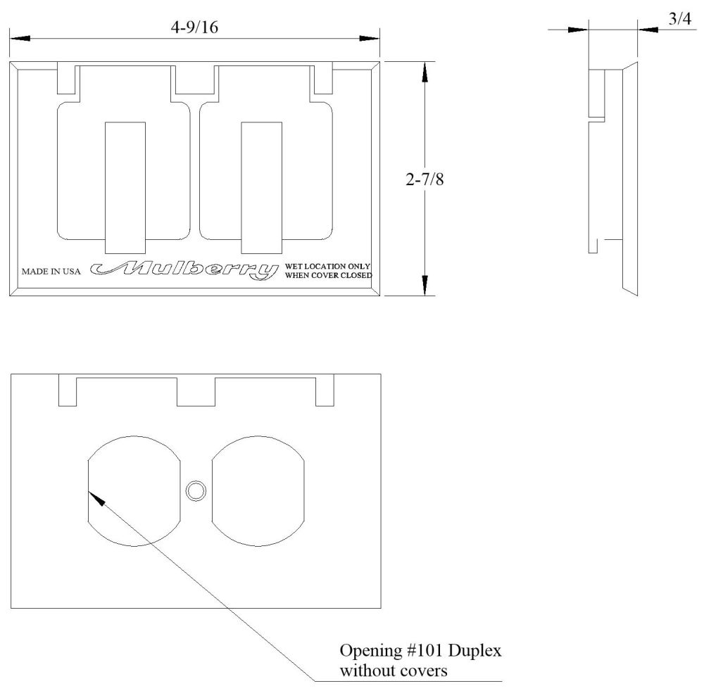 Self-Closing Weatherproof Electric Box Cover Duplex Receptacle Cover, Horizontal Mounting