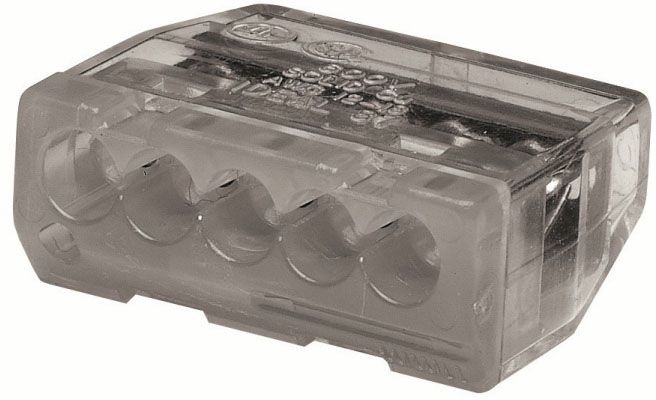 Pushin Wire Connector Polycarbonate Material Gray