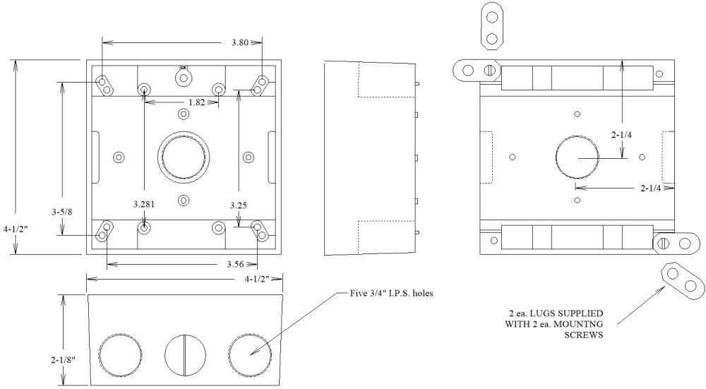 Weatherproof Box Mulberry Royal Mountie 2 Gangs/Gray