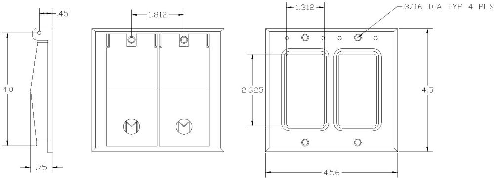 Self-Closing Weatherproof Electric Box Cover, Gfi Duplex Receptacle Cover, Vertical Mounting