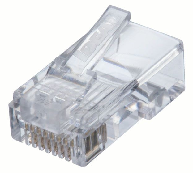 8-Postion 8-Contact Rj45 Feed-Thru Modular Plug 50 Per Card Standard
