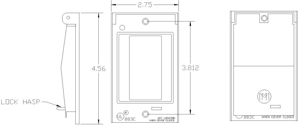 Self-Closing Weatherproof Electric Box Cover With 3/4 I Gfci Receptacle Cover