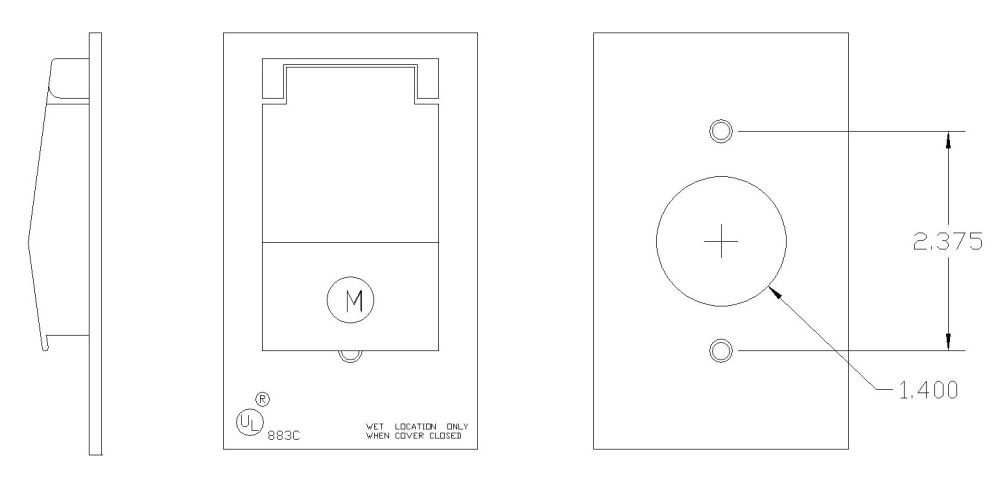 Self-Closing Weatherproof Electric Box Cover Single Receptacle Cover,Vertical Mounting